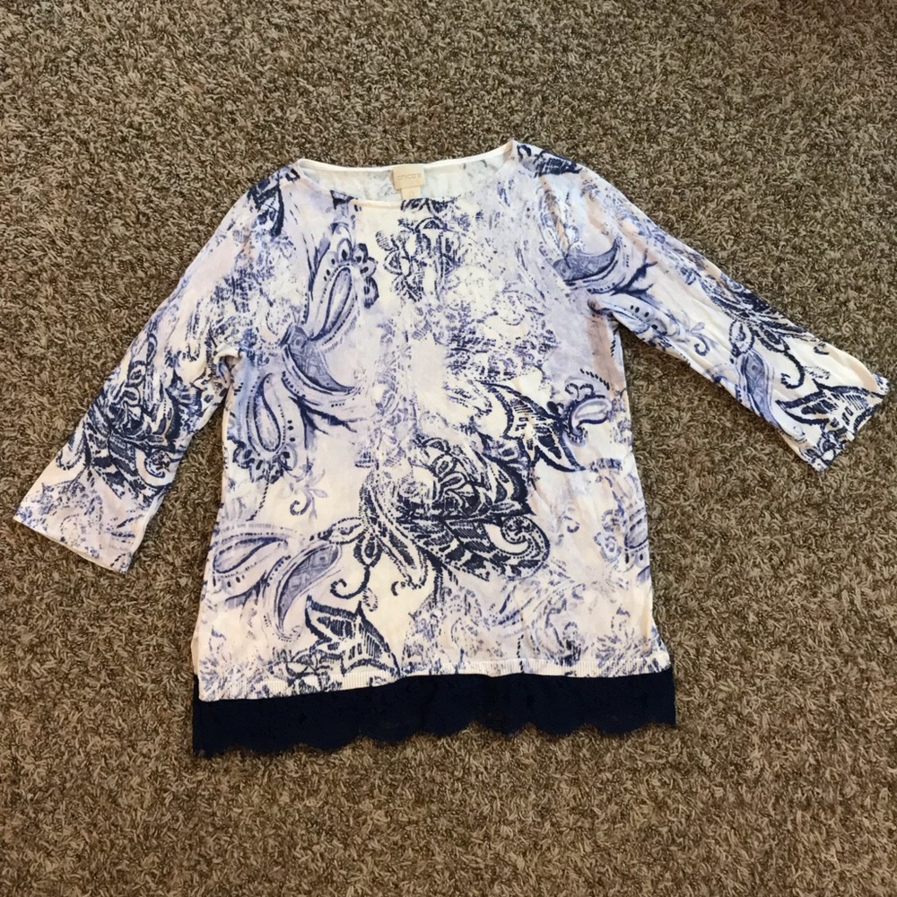 Chico’s lace hem top